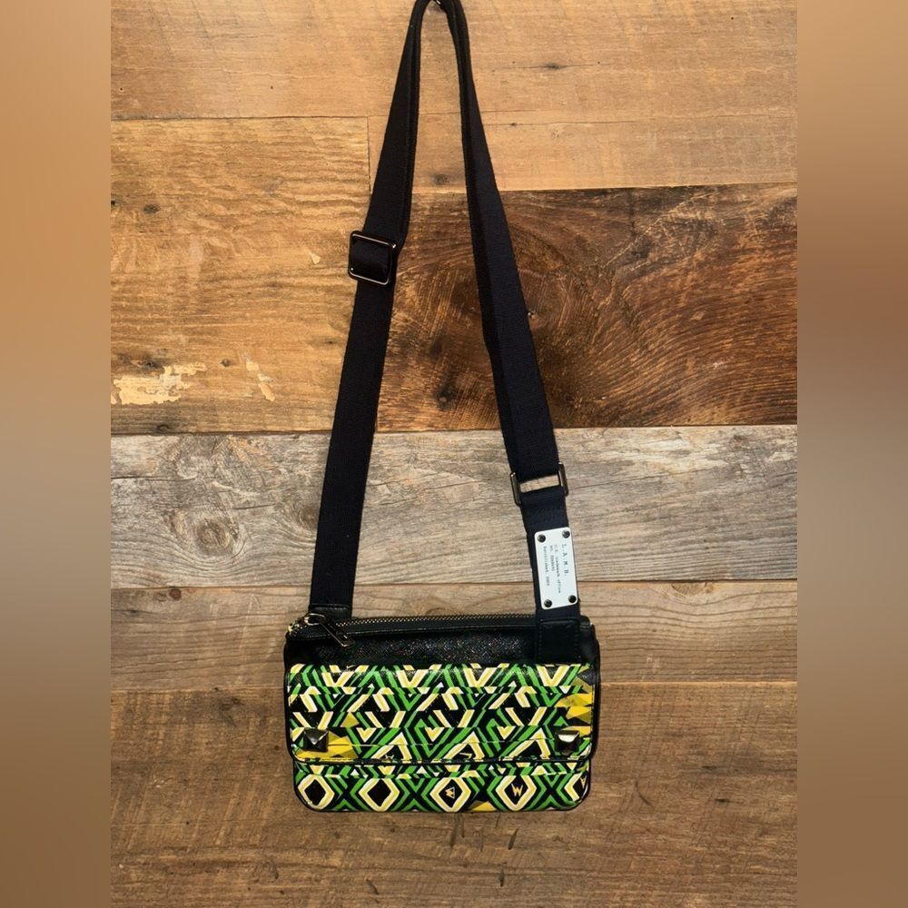 L.A.M.B. Gwen Stefani African Argyle Crossbody Bag Y2K Print EUC